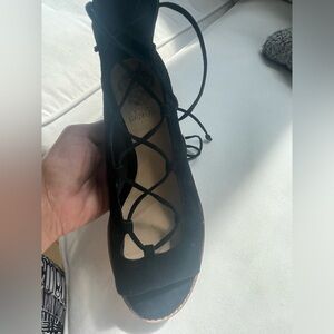 Vince Camuto Black Suede Wedges